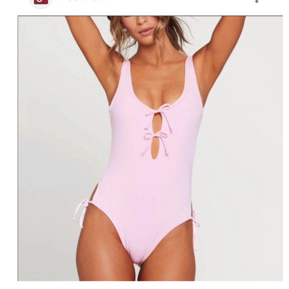 L*space Jenn Bow Ties One Piece Swimsuit in Lavender Women's Size 10 NWOT - Picture 1 of 11